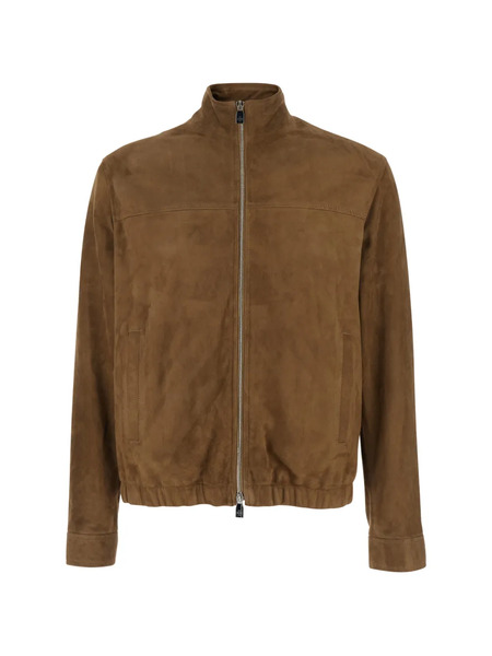  Jacob Cohën Zip-up Suede Jacket - Brown 