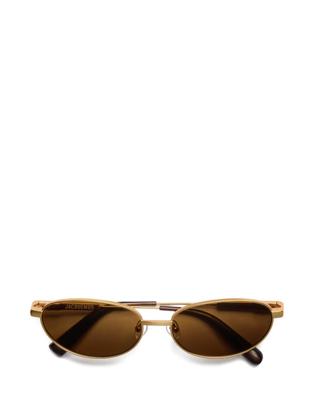  Jacquemus Alba Oval-frame Sunglasses - Gold 