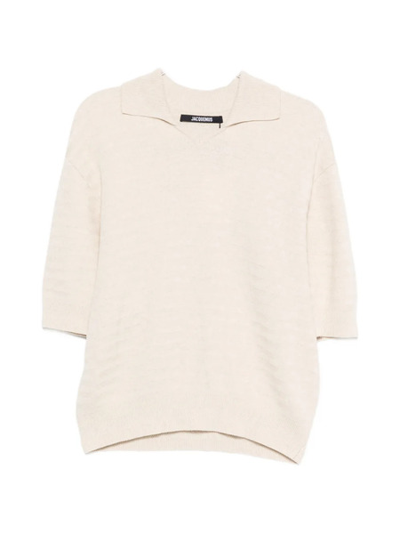  Jacquemus Collar Short-sleeve Sweater - Neutrals 