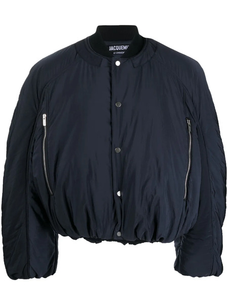  Jacquemus Croissant Puffer Bomber Jacket - Blue 