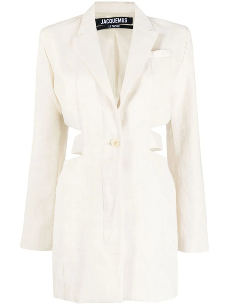  Jacquemus Cut-out Tailored Blazer Dress - White 