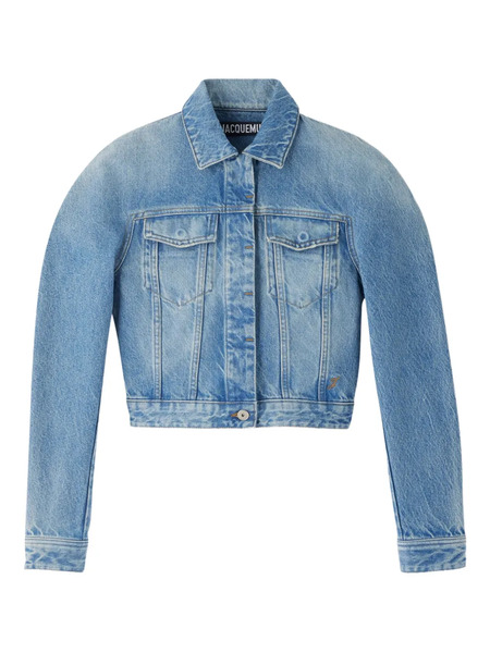  Jacquemus Denim Cropped Jacket - Blue 