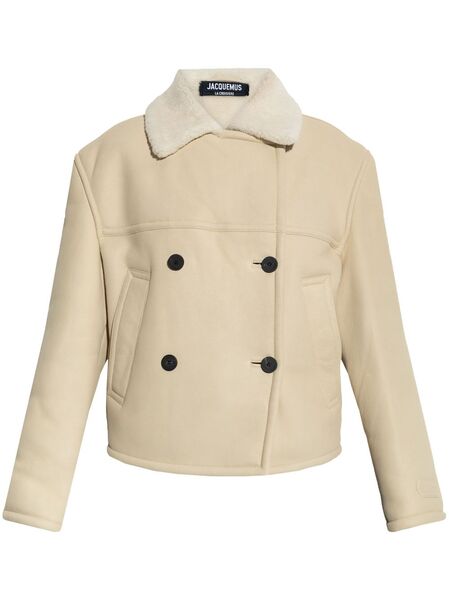  Jacquemus Double-breasted Shearling Jacket - Neutrals 