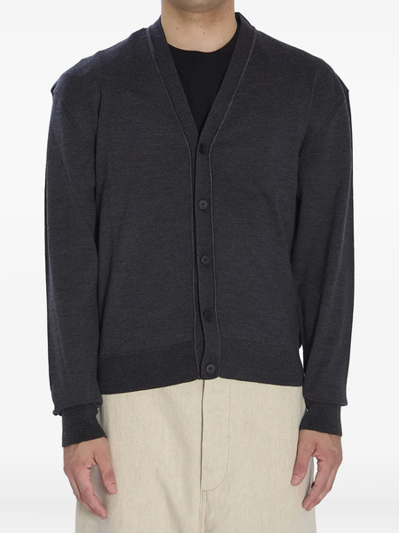  Jacquemus Embroidered-logo Ribbed Cardigan - Grey 