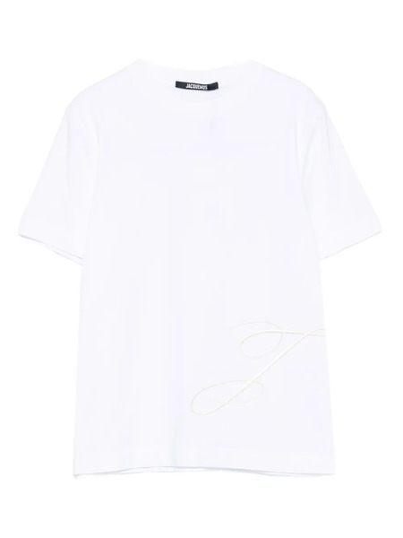  Jacquemus Embroidered-logo Short-sleeved T-shirt - White 