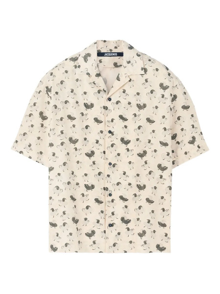  Jacquemus Floral-print Short-sleeve Shirt - Neutrals 