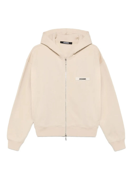  Jacquemus Grosgrain Logo-patch Hoodie - Neutrals 