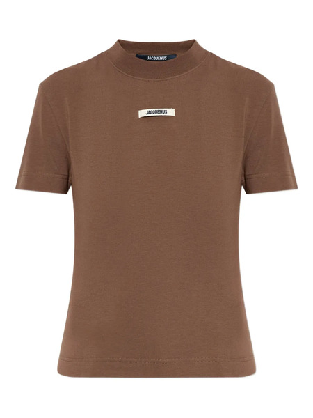  Jacquemus Grosgrain Logo-patch T-shirt - Brown 