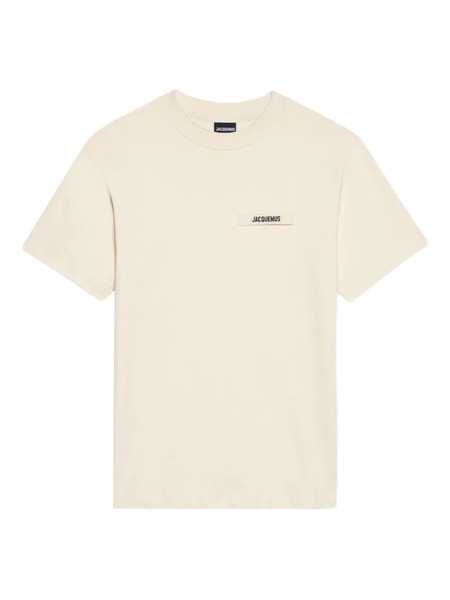  Jacquemus Grosgrain Logo-patch T-shirt - Neutrals 