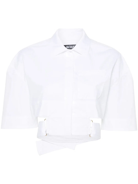  Jacquemus La Chemise Courte Bari Shirt - White 
