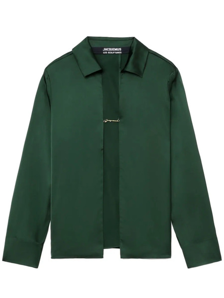  Jacquemus La Chemise Notte Satin Shirt - Green 