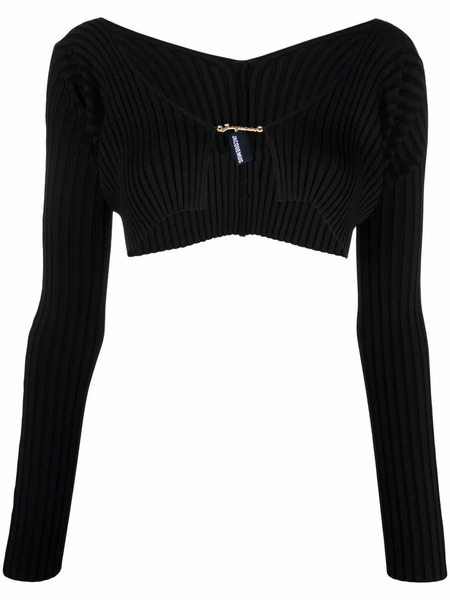  Jacquemus La Maille Pralu Cropped Cardigan - Black 
