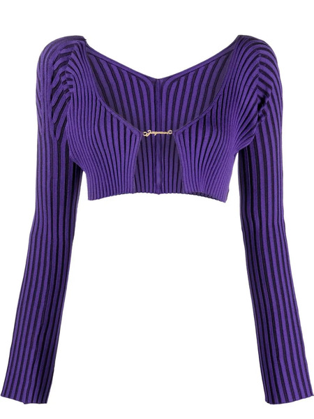 Jacquemus La Maille Pralu Cropped Cardigan - Purple 