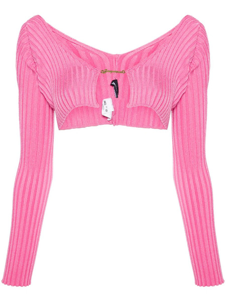  Jacquemus La Maille Ribbed Shrug Cardigan - Pink 
