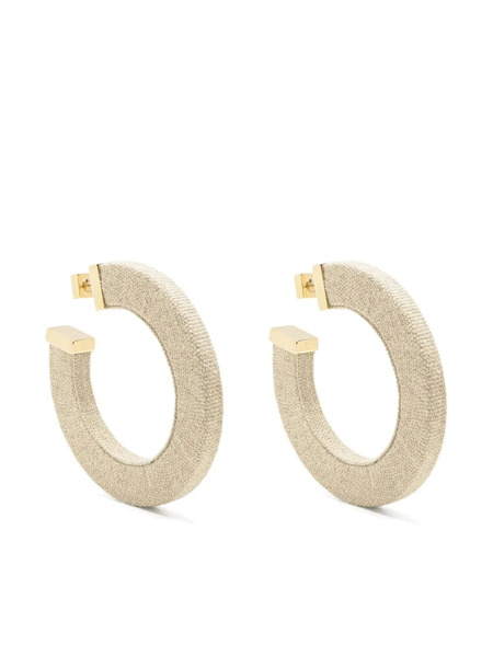  Jacquemus Large Fabric Hoop Earrings - Gold 