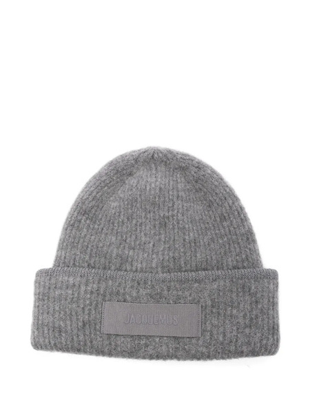  Jacquemus Le Bonnet Gros Grain Beanie Hat - Grey 