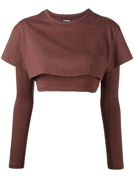  Jacquemus Le Double T-shirt Layered Top - Brown 