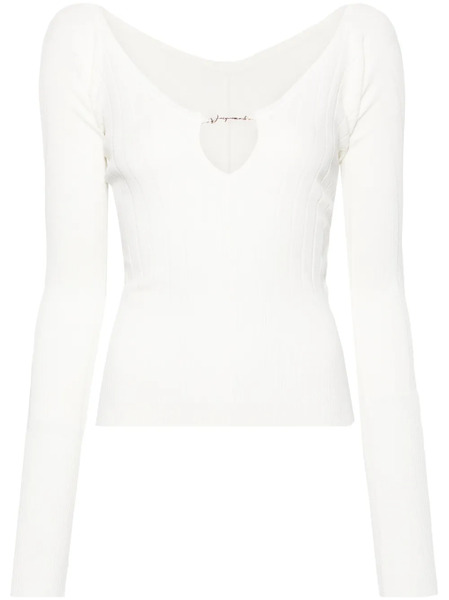  Jacquemus Le Haut Pralu Ribbed Top - White 