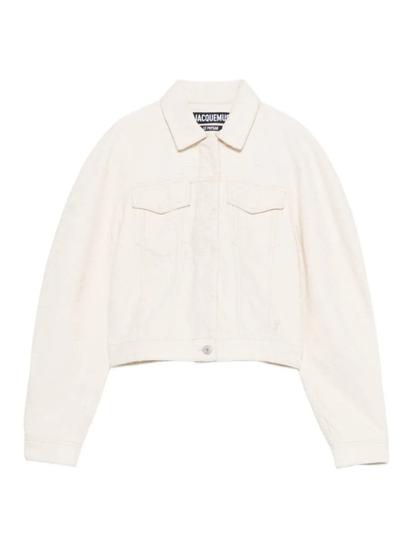  Jacquemus Le Ovalo De-nîmes Cropped Jacket - Neutrals 