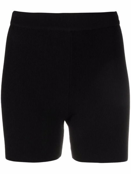  Jacquemus Le Short Arancia Ribbed Biker Shorts - Black 