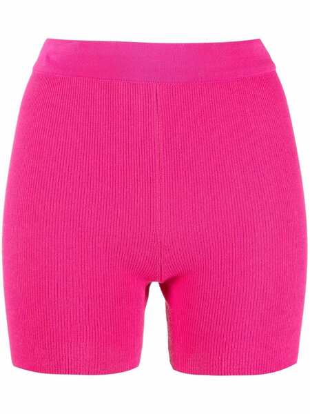  Jacquemus Le Short Arancia Ribbed Biker Shorts - Pink 
