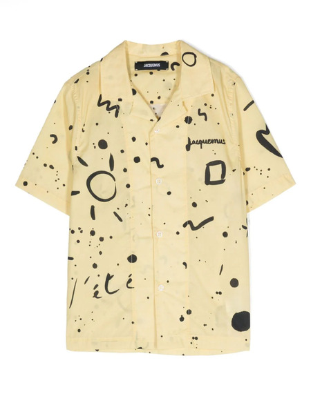  Jacquemus L'enfant Le Jean Patterned Cotton Shirt - Yellow 