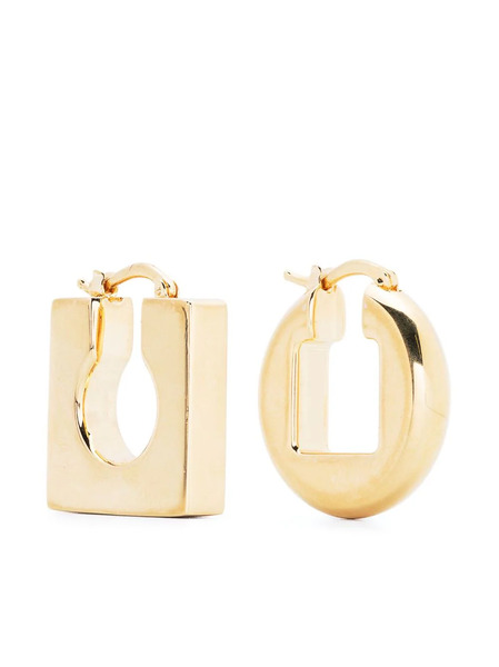  Jacquemus Les Boucles Rond Carre Earrings - Gold 