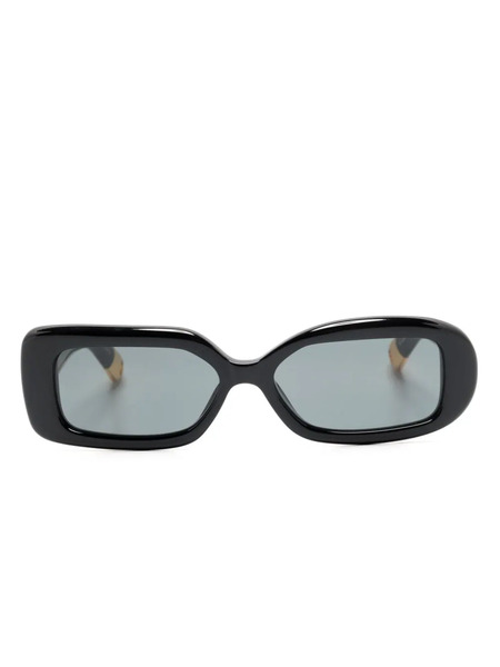  Jacquemus Les Lunettes Rond Carré Asymmetric Sunglasses - Black 