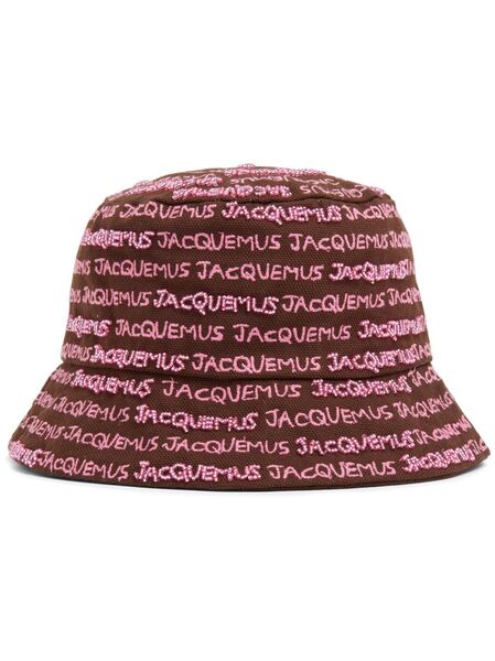  Jacquemus Logo-embroidered Bucket Hat - Brown 