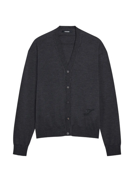  Jacquemus Logo-embroidered Cardigan - Grey 