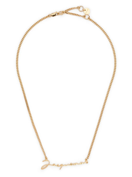  Jacquemus Logo-lettering Necklace - Gold 