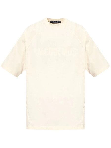  Jacquemus Logo-print Cotton T-shirt - Neutrals 