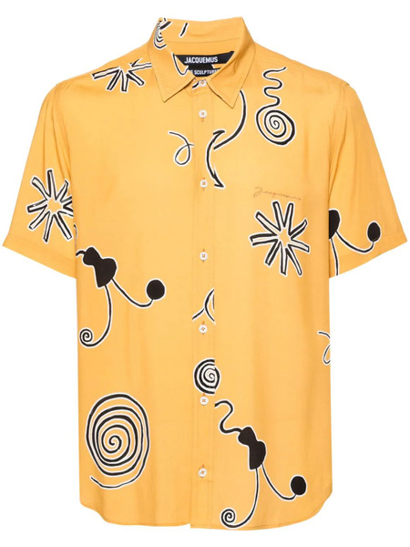  Jacquemus Mello Spiral-print Shirt - Yellow 