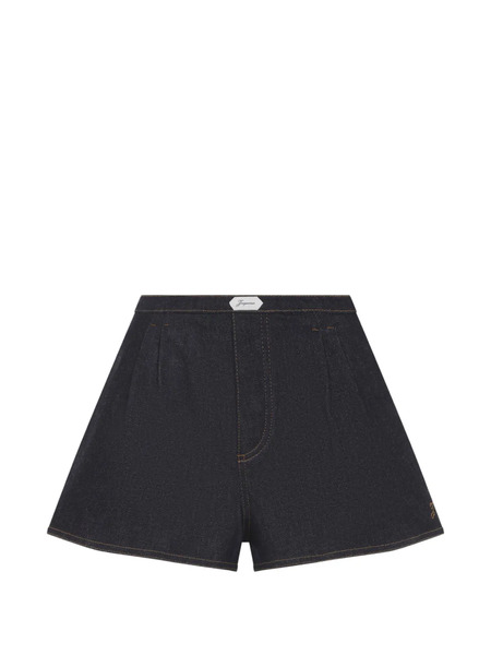  Jacquemus Pleated Cotton Shorts - Blue 
