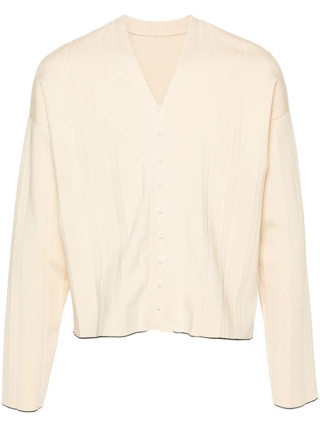  Jacquemus Pleated Ribbed Cardigan - Neutrals 