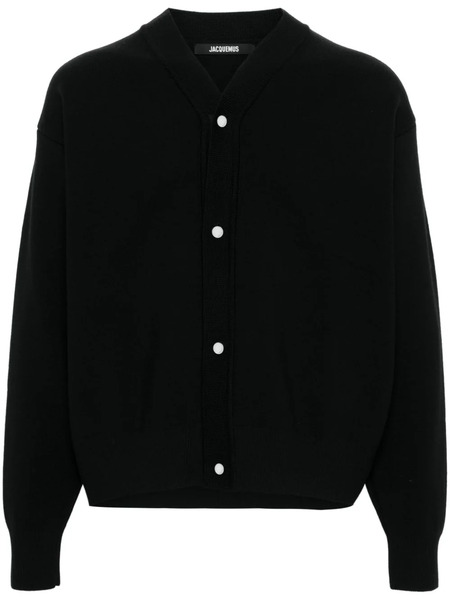  Jacquemus Press-stud Knitted Cardigan - Black 