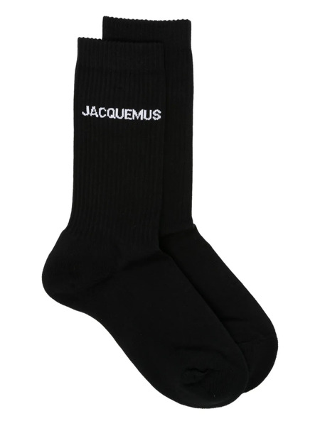  Jacquemus Ribbed Crew Socks - Black 