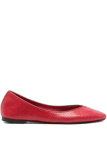  Jacquemus Snakeskin-effect Ballet Flats - Red 
