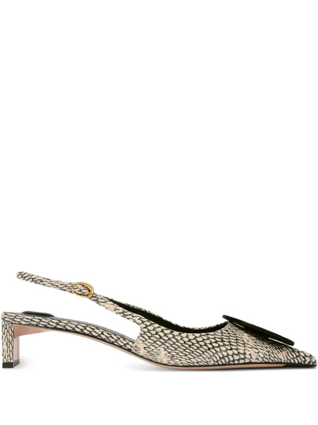  Jacquemus Snakeskin-print Slingback Pumps - Neutrals 