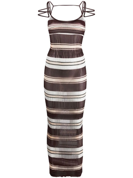  Jacquemus Sognu Striped Maxi Dress - Brown 