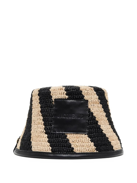  Jacquemus Soli Striped Bucket Hat - Black 