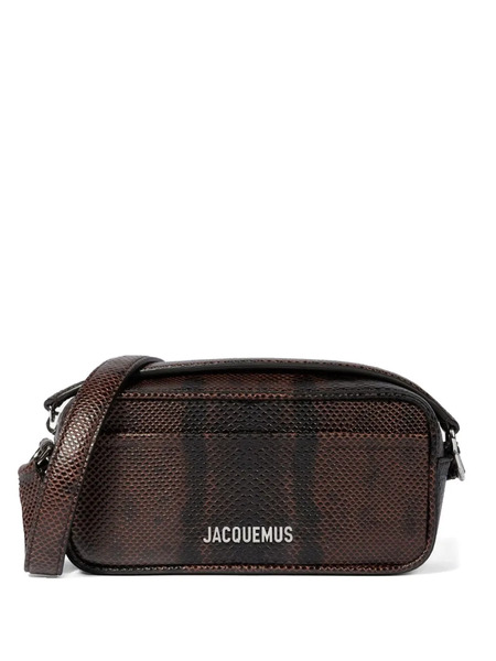  Jacquemus The Baneto Snakeskin-embossed Shoulder Bag - Brown 