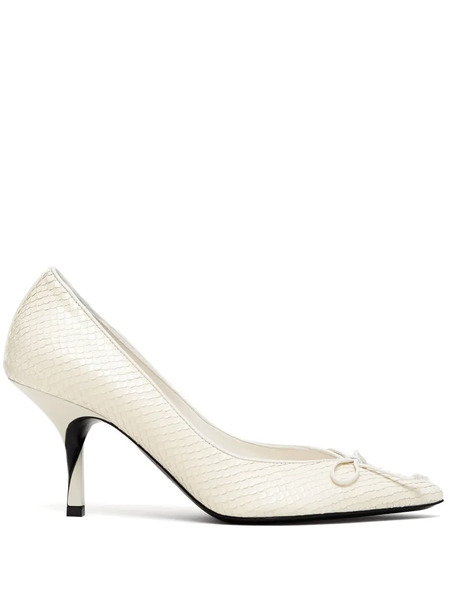  Jacquemus Tourni Python-effect Pumps - Neutrals 