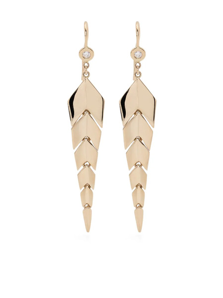  Jacquie Aiche 14kt Yellow Gold Small Fishtail Drop Earrings 