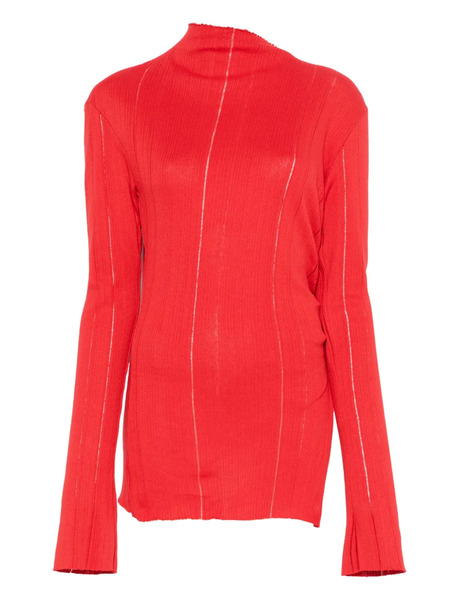  Jade Cropper Slit-detail Knitted Top - Red 