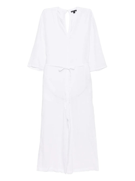  James Perse Belted Linen Jumpsuit - White 