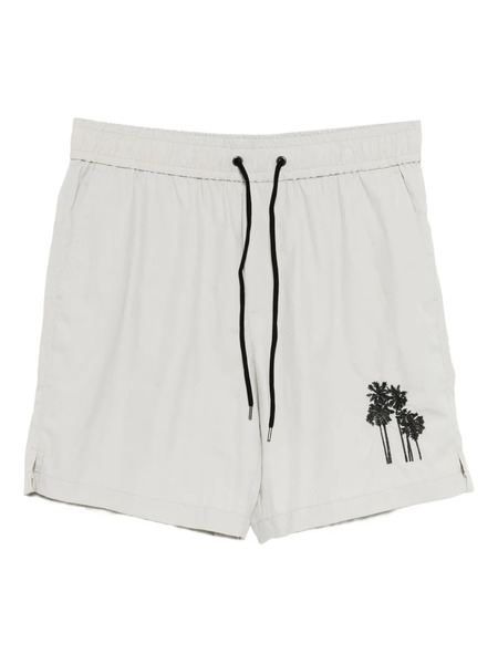  James Perse Palm-embroidered Deck Shorts - Grey 