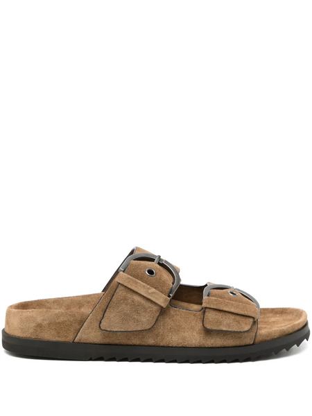  James Perse Suede Buckle Sandals - Brown 