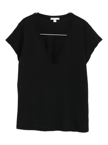  James Perse V-neck Raw-edge T-shirt - Black 