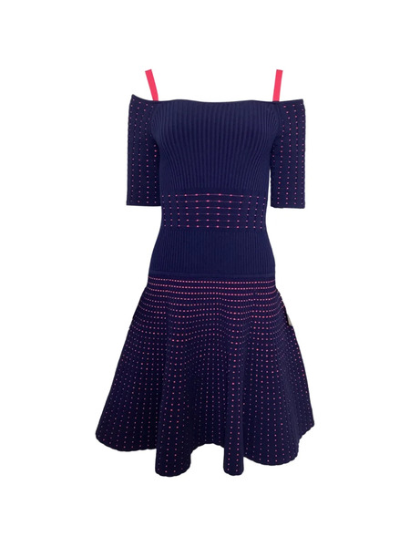  Jason Wu Cold-shoulder Ribbed Knee-length Dress - Blue 